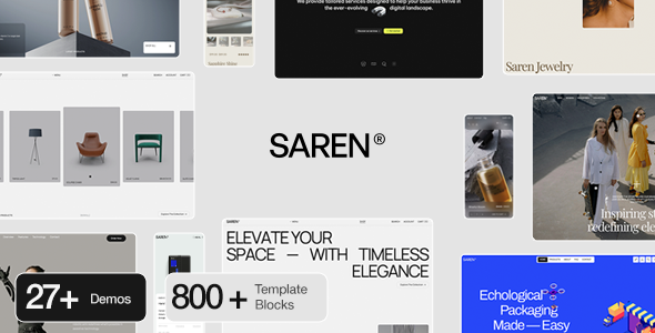 Saren multi-concept WooCommerce theme homepage preview